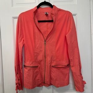 XCVI Coral Zip Front Utility Jacket Size Small